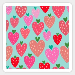 Strawberry hearts Sticker